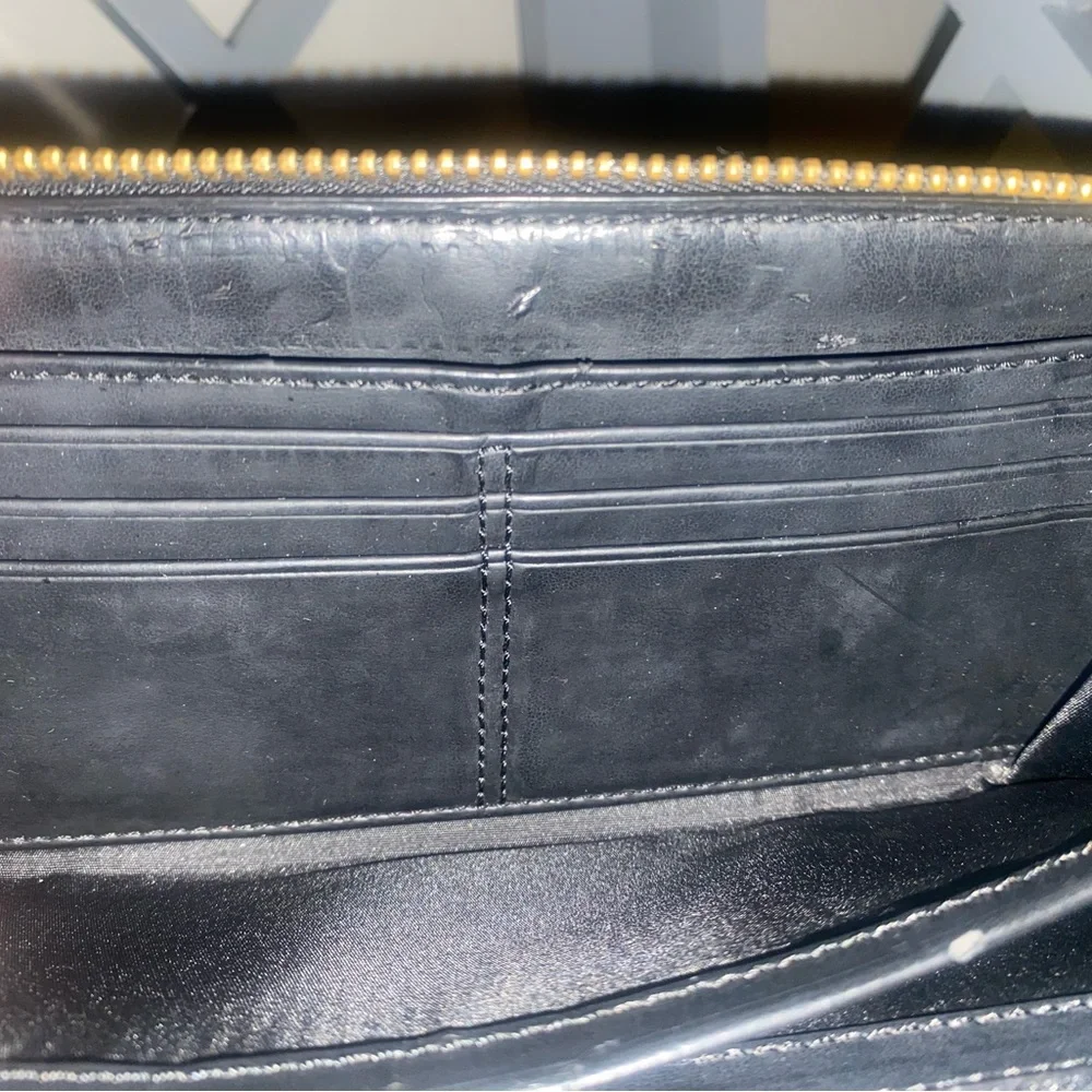 Coach Black Leather Wallet with Gold Logo - Picture 4 of 7